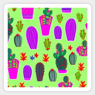 Purple Cactus Pattern Sticker